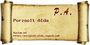 Porzsolt Alda névjegykártya